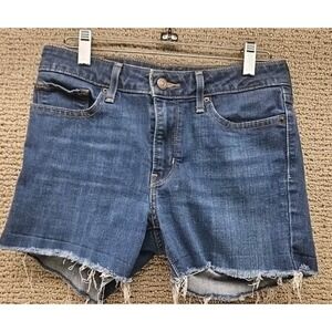 Levi's 712 Slim Shorts Womens Size 27 W27 L30 Blue Mid Rise Denim